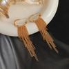 Pendientes de Borlas Estilo Frío para Mujer Elegantes Pendientes Largos con Cadena en Forma de C Estilo Europeo y Americano Pendientes de Alta Gama con Aguja de Plata 925