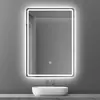 Espejo de Baño Inteligente Montado en Pared Espejo de Baño para el Hogar con Luz, Pantalla Táctil, Antivaho, Espejo Iluminado LED