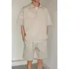 Conjunto Deportivo de Verano Estilo Hong Kong y Coreano Personalizado en Stock para Hombre, Camiseta Holgada, Conjunto Simple de Manga Corta para Estudiante