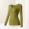 Ropa para el cuidado de la piel ultra delgada de manga larga color piel máscara ropa base para la piel camisa interior para mujer otoño e invierno cuello bajo ropa interior invisible ropa de otoño