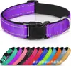 Coleira de Nylon Respirável Refletiva para Cães de Porte Médio, Alça Ajustável, Coleira de Pescoço para Cães de Porte Médio, de Fabricante Transfronteiriço