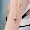 Colar com pingente Olho de Diabo Roxo estilo novo do Tiktok feminino ins luxo leve nicho senso de design corrente para clavícula de celebridade da internet