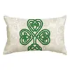 Calle irlandesa transfronteriza. Funda de almohada de lino con estampado de trébol del Día de San Patricio funda de almohada de césped de la suerte para sofá