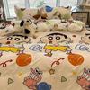 Conjunto de Cama Urso Estilo Coreano Estilo Creme Quatro Peças Capa de Edredom Lençol Dormitório de Estudante Solteiro Casal Conjunto de Três Peças