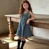Vestido de Verano para Niñas 2026 Nuevo Estilo para Niñas Mayores Elegante Vestido Chaleco de Mezclilla Vestido de Verano para Niñas Ropa de Verano para Niños