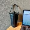 TYESO Taishuo nueva taza de café de acero inoxidable, vaso con pajilla para coche con aislamiento de hielo, botella de agua de gran capacidad al vacío