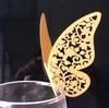 Tarjeta decorativa de San Valentín de AliExpress, pegatina de pared con mariposa 3D estéreo, taza hueca láser, tarjeta de asiento, venta al por mayor