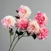 3 cabezas de peonía de Luoyang ramo de flores artificiales, materiales DIY para decoración de escena de boda, flores artificiales para paisajismo y arreglos decorativos, al por mayor