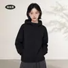 Chamarra Cálida de Algodón con Capucha Estilo Lulu para Mujer, Ajustada y No Voluminosa, Sensación de Alta Gama, Abrigo Ligero Espesado de Lana y Algodón