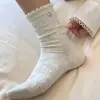 Calcetines de Verano Estilo Kt Cat Antideslizantes Cómodos Transpirables con Encaje y Volantes con Colgante de Dibujos Animados Calcetines de Media Pantorrilla Lindos para Niñas Estilo Japonés
