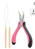 Alicates para pelucas transfronterizos, nuevos alicates para extender el cabello, herramienta de peluca de ganchillo de madera con hebilla de silicona de cinco piezas