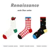 Calcetines Originales Renacimiento para Mujer Calcetines de Media Pantorrilla Primavera y Verano Color Sólido Simples Estudiante Ins Modernos Calcetines de Algodón Peinado para Mujer