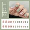 Usa uñas postizas de fiesta para estudiante de niña de dibujos animados cortas, medianas y largas de color sólido, 24 piezas de talla única, parche de uñas removible