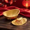 Cuenco del Tesoro Dragón y Fénix Abrible con Lingote de Oro, un Adorno Feng Shui para Apertura de Hogar y Negocio, Soporta Dropshipping y Venta al por Mayor