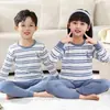 Pijama de algodão puro para meninos roupas de outono infantis e calças conjunto de roupa íntima quente para bebês meninas malha infantil para crianças pequenas e médias calças de tricô inverno