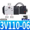 Válvula Solenoide de Tres Vías y Dos Posiciones 3V210-08 Válvula Neumática 3V110-06 310-10-Nc 410-15-No 120