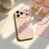 Estrella Rosa Huella de Pata Aplicable 15 Funda de Teléfono 17pm Apple 16pro Silicona Imitación Cristal iPhone17/14 Funda Protectora