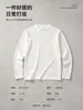 Top de otoño para hombre, forro polar de doble cara de peso pesado de 320 g, nuevo estilo 2026, color liso, cuello redondo, camiseta interior de manga larga
