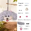 Kit de materiales DIY para cachorro con cáscara de fruta natural, llavero de muñeca con vaina de frijol rizado de colores semiacabado, colgante para bolso