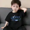 Camiseta de Manga Curta Masculina Verão 2026 Top Estampado Infantil Estilo Coreano Bonito Solto Algodão Gola Redonda Camiseta Básica