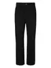 Pantalones Baguette Lenzing Tencel Elásticos en Cuatro Direcciones Pantalones Casuales Versión Estrecha para Mujer Cintura Alta Plisado Petite Pantalones de Pierna Ancha Versátiles Otoño
