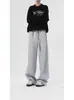 Pantalones Deportivos de Forro Polar con Dobladillo Curvo Estilo Americano para Hombre, Nuevo Estilo Otoño e Invierno, Pantalones Rectos de Pierna Ancha con Caída, Pantalones Largos Deportivos Casuales de Corte Limpio
