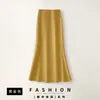 Falda Verde de Estilo Lujo Ligero y Elegante para Mujer Verano 2026 Nueva de Cintura Alta Adelgazante Fluida Versátil Falda Cola de Pez