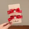 Nuevo Accesorio para el Cabello de Niña de Dibujos Animados para Bebé, Pinza para el Cabello con Lazo y Borla de Año Nuevo, Saludo de Año Nuevo, Accesorio Rojo Brillante para el Cabello