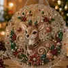 Pintura de Diamante 5D de Natal Pingente Acrílico Papai Noel Presente Artesanato DIY Feito à Mão
