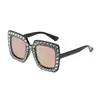 Gafas de sol de cielo estrellado completo montura grande chapada en diamante gafas de sol cuadradas estilo callejero de moda gafas de sol de personalidad transfronterizas para mujer sensación de alta gama