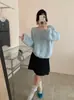 Suéter de Punto Lentejuelas Color Sólido Cuello Redondo 2026 Otoño/Invierno Nuevo Estilo Suave Adelgazante Holgado Suéter Pulóver para Mujer de Moda