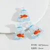 Tanque de Peces Transparente con Patrón de Nácar en Relieve Bolsita de Bolsillo para Peces Dorados de Doble Cara Cadena para Teléfono Collar Accesorio DIY Material de Cuentas