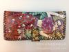 Billetera hecha a mano bolso de mano para mujer estampado nuevo PU tarjetero caricatura estilo étnico billetera floral