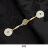 Botones de Hebilla Pan de Qipao Nuevo Estilo Chino Tejido a Mano Alambre Envuelto Perla Dorada Quemador de Incienso Botón de Tela de Una Palabra Hebilla Decorativa Retro Hanfu