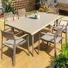Juego de Mesa y Sillas Mojia para Exterior para Patio Jardín Ocio, Mesa y Sillas Simples de Aleación de Aluminio para Balcón al Aire Libre