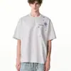 Camiseta base de verano estilo americano para hombre, de manga corta y cuello redondo, bordada con estrellas y copos de nieve, resistente, corte holgado y fresco, camiseta de moda para pareja