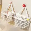 Cesta de almacenamiento de toallitas faciales desechables para limpiar la cara toalla para limpiar la cara estante de almacenamiento reutilizable cosméticos mascarillas coleteros joyería cesta colgante