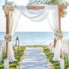 Decoración de fiesta de boda con cortinas de gasa perlada de chifón transfronteriza de Amazon, decoración de diseño de fondo para festival de boda