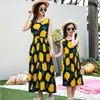 Vestido para Meninas, Seda de Gelo Verão Roupa Combinando Família, Vestido de Praia, Vestido Floral sem Mangas para Crianças Pequenas, Vestido de Princesa Infantil