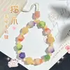 Cadena para Teléfono Móvil con Garra de Gato y Raíz de Bodhi Duobao Estilo Ins Colgante Llavero Cordón Colgante Joyería Femenina Retorcida a Mano