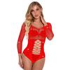 Cross-border Novo Macacão Hot Drilling Europeu e Americano Backless Lingerie Hollow Mesh Sexy Mesh Jacquard tz456