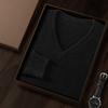 Suéter de Cachemira para Hombre con Cuello en V para Otoño e Invierno, Talla Grande, Ropa de Punto Business Casual, Suéter Base de Lana, Grueso y Cálido