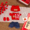 Ropa para Muñeca de Año Nuevo Ropa para Muñeca de 10 cm Tejido de Punto Hecho a Mano Conjunto Festivo para el Festival de Primavera