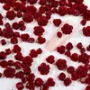 2024 Novo Vinho Tinto Luminoso Estéreo Rosa Rosa Atmosfera Flor Pequena Artificial Acessórios de Nail Art Atacado