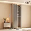 Armario de metal con estructura de acero, totalmente cerrado, diseño simple para dormitorio y vivienda de alquiler, combinable libremente, engrosado, de pie, estilo abierto para uso doméstico
