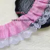 Nuevo ribete de encaje plisado a cuadros de 6CM para faldas Lolita hechas a mano DIY, accesorios para juguetes y mascotas, materiales decorativos