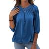 Comercio exterior transfronterizo AliExpress Europa y Estados Unidos comercio exterior Amazon camiseta de temperamento para mujer de cuello redondo holgada con manga siete cuartos