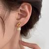 Pendientes de Perla Gris Minimalistas Versátiles Estilo Minimalista Grano Gris Pequeño Coreano para Mujeres con Sentido del Diseño Pendientes Nudo de Perla