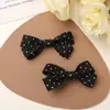 Ins Tela Coreana Dulce de Puntos Negros y Blancos Lazo DIY Cuerda para el Cabello Pinza Lateral Accesorios para Bolsos Zapatos Hebilla