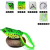Luya Lei Rana Simulación Señuelo Falso Doble Anzuelo Señuelo Blando Señuelo Negro para Pesca Doble Anzuelo con Púas Doble Whare Accesorios para Equipo de Pesca